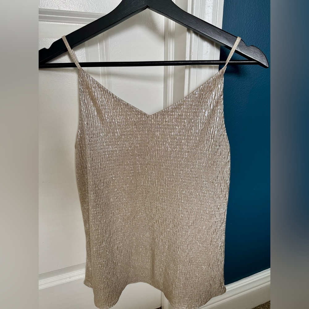 LOFT Shimmering Gold Tank Top